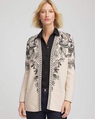 Jacquard Cotton-Blend Cardigan | Chico's